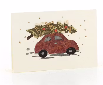 Brevkort Snart är det jul! med kuvert, torkade blommor