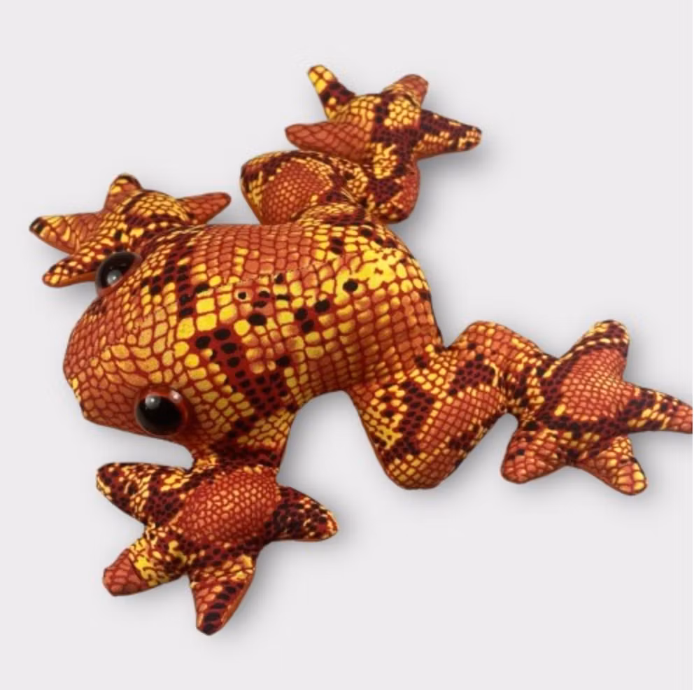 Sanddjur, Stor groda, 15 cm, gul-orange-brun kamouflage. Thailand.