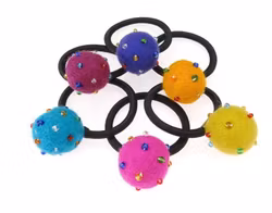 Hårsnodd, hårgummi Boll med pärlor, tovad
