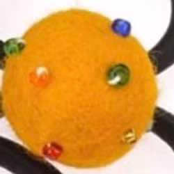 Hårsnodd, hårgummi Boll med pärlor, tovad