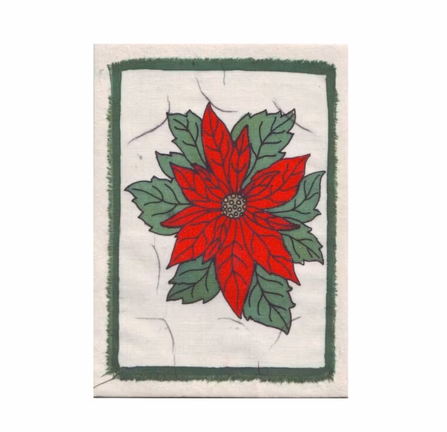 Brevkort med kuvert, Julstjärna, Adventsstjärna. Handgjort Nepal.