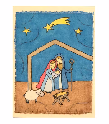 Julkort, Den heliga familjen, brevkort med kuvert