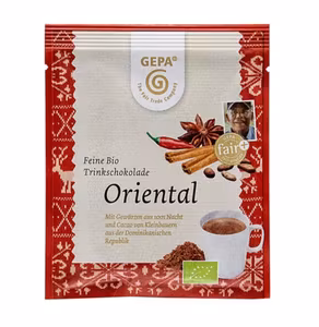 Drickchoklad Oriental, 3 portionsförpackningar, ekologisk