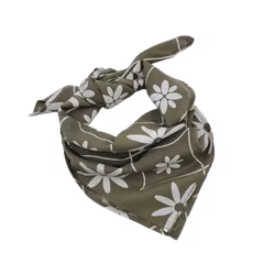 Halsduk, bandana, scarf, olivgrön, vitt mönster