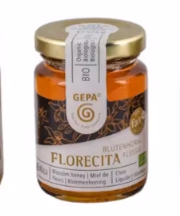 Flytande honung Florecita, vilda blommor, mycket smakrik, ekologisk, Guatemala. 125g