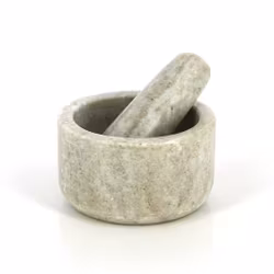 Mortel, med stöt, marmor