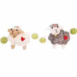 Girlang, tovade små gulliga moln-får med pingla