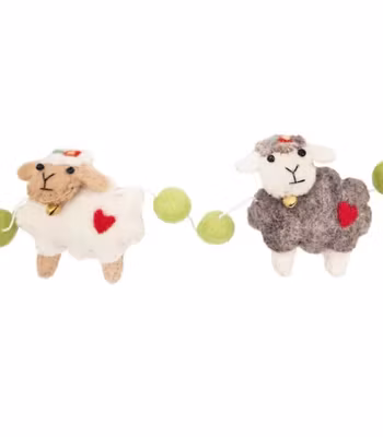 Girlang, tovade små gulliga moln-får med pingla