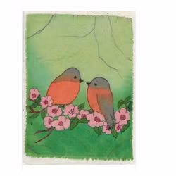 Brevkort med kuvert, Kärlekskvitter, batik