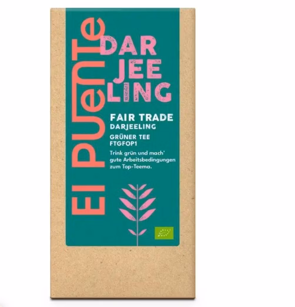 Darjeeling grönt te, ekologiskt & Fairtrade, löste i högklassig kvalitet, FTGFOP1.