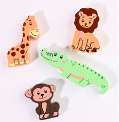 Dragleksak Elefant med släp, 6 delar, trä