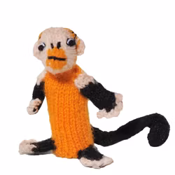 Fingerdocka, Apa , handstickad