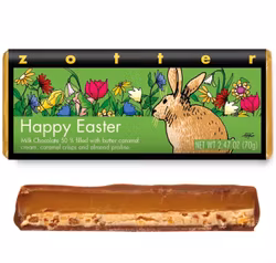 Zotter Happy Easter, påsk, mjölkchoklad & karamell