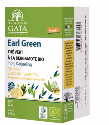 Grönt te Earl Green, ekologiskt påste