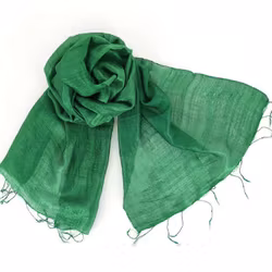 Sjal, siden, skimrande klargrön