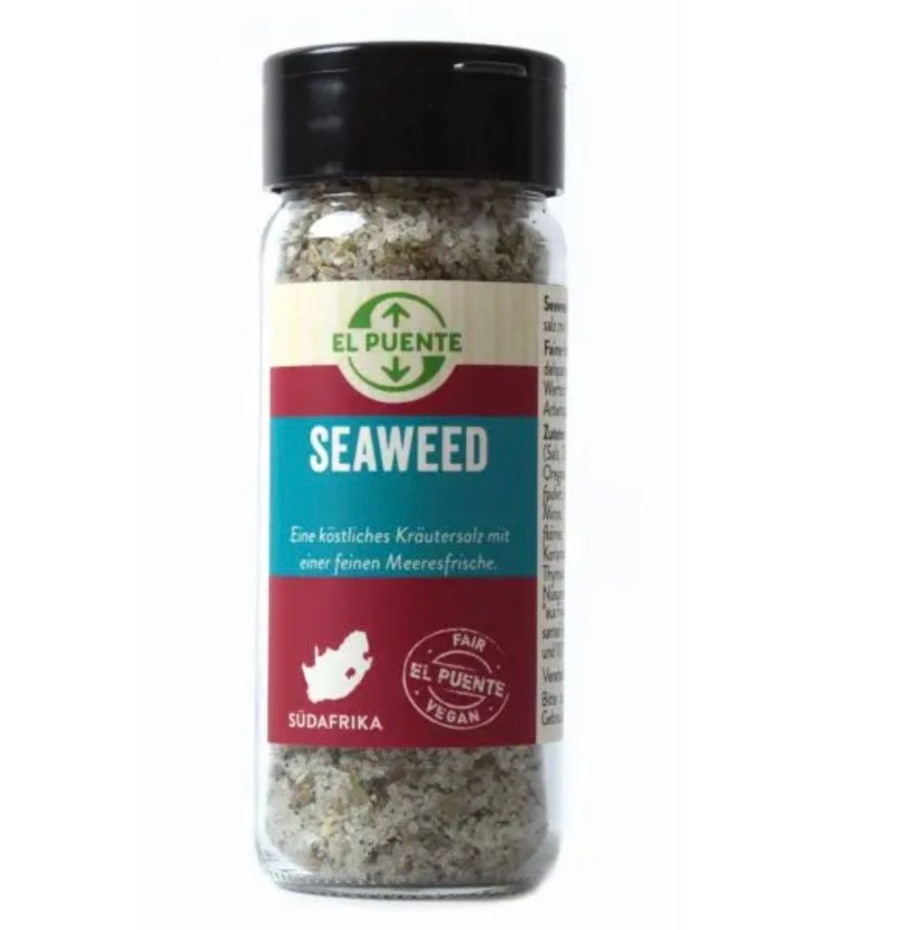 Havssalt Seaweed är en härligt smakrik bordskrydda med nori-alger och citronsalt. Fair Trade från Sydafrika.