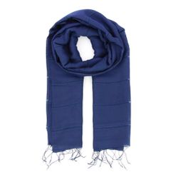 Sjal, scarf, bomull/siden, Mörkblå