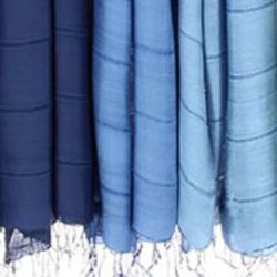 Sjal, scarf, bomull/siden, Mörkblå