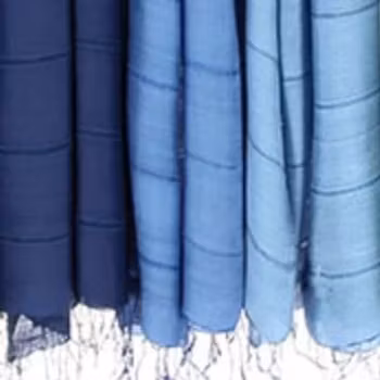 Sjal, scarf, bomull/siden, Mörkblå