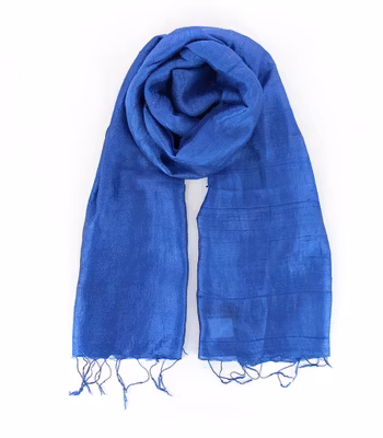 Sjal, siden, Lapislazuli Blå