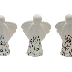 Skyddsängel, täljsten, 6 cm, naturfärg med deko