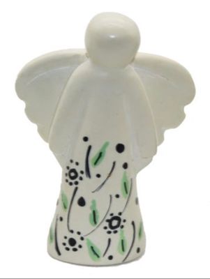 Skyddsängel, täljsten, 6 cm, naturfärg med deko