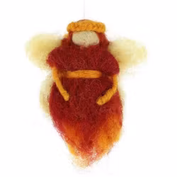 Liten god fe, ängel, maskot, tovad, höstfärg