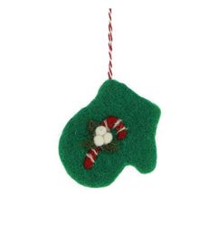 Juldeko Liten vante med polkastång, tovad