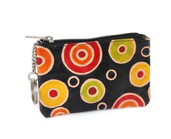 Läderfodral, litet, nyckelring-etui
