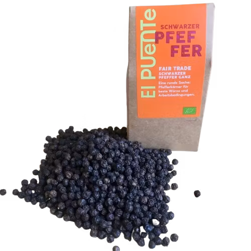 Ekologisk svartpeppar i hela korn från Sri Lanka, känd för utmärkt kvalitet. Refillpåse. Fair Trade.