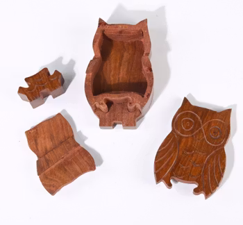 Hemlig, klurig träask, Uggla, 4 delar