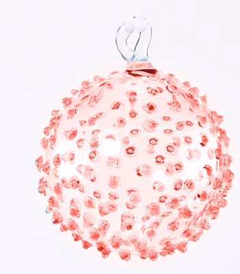 Glaskula, Piggig snöboll, röd, till julgranen