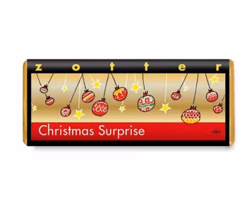 Zotter Christmas Surprise, karamellnougat, chokladpralin, ekologisk
