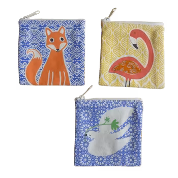 Litet fodral, canvas, dragkedja 10 x10 cm