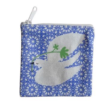 Litet fodral, canvas, dragkedja 10 x10 cm