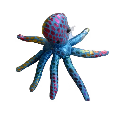 Sanddjur, Liten bläckfisk, blå med glittrige prickar.