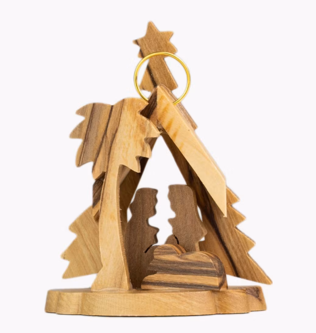 Julkrubba i olivträ, Bethlehem. Fair Trade.