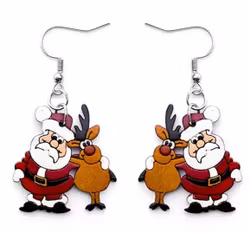 Örhänge Tomte med ren, kalebass