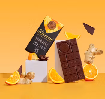Divine Mörk choklad 70 % med ingefära & apelsin