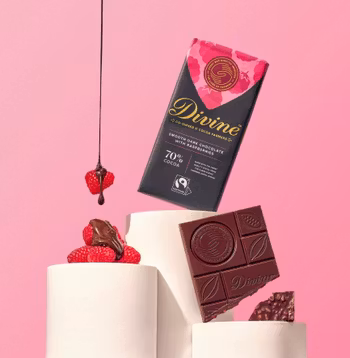 Divine Mörk choklad 70 % med hallon