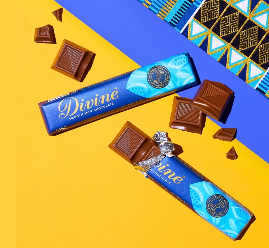 Divine 35 g mjölkchoklad-bar är perfekt när du behöver en energikick till snabbt mellanmål.