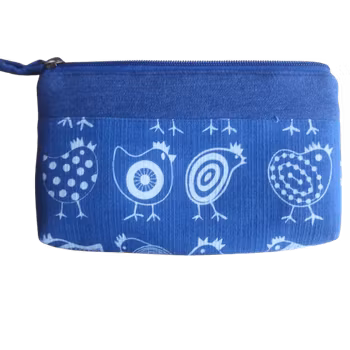 Necessär, Små höns, indigoblå canvas