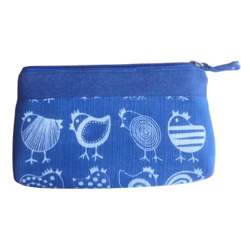 Necessär, Små höns, indigoblå canvas