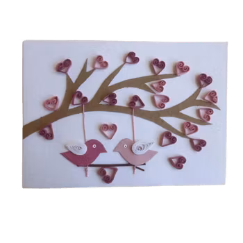 Brevkort m kuvert, Fåglar i kärleksträdet