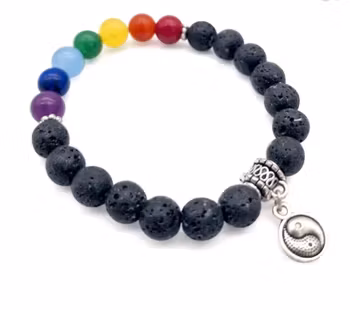 Armband, Pärlor av lavasten & Chakra