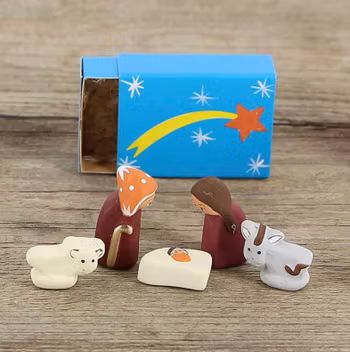 Julkrubba i liten ask, keramik, Peru, Fair Trade