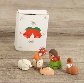 Julkrubba i liten ask, keramik, Peru, Fair Trade