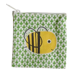 Litet fodral, screentryck, dragkedja, 10 x10 cm