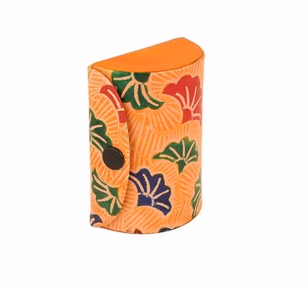 Läppstiftetui, fodral, Dubbel, med spegel. Extra rymligt. Dekoration med stiliserade lotusblommor.