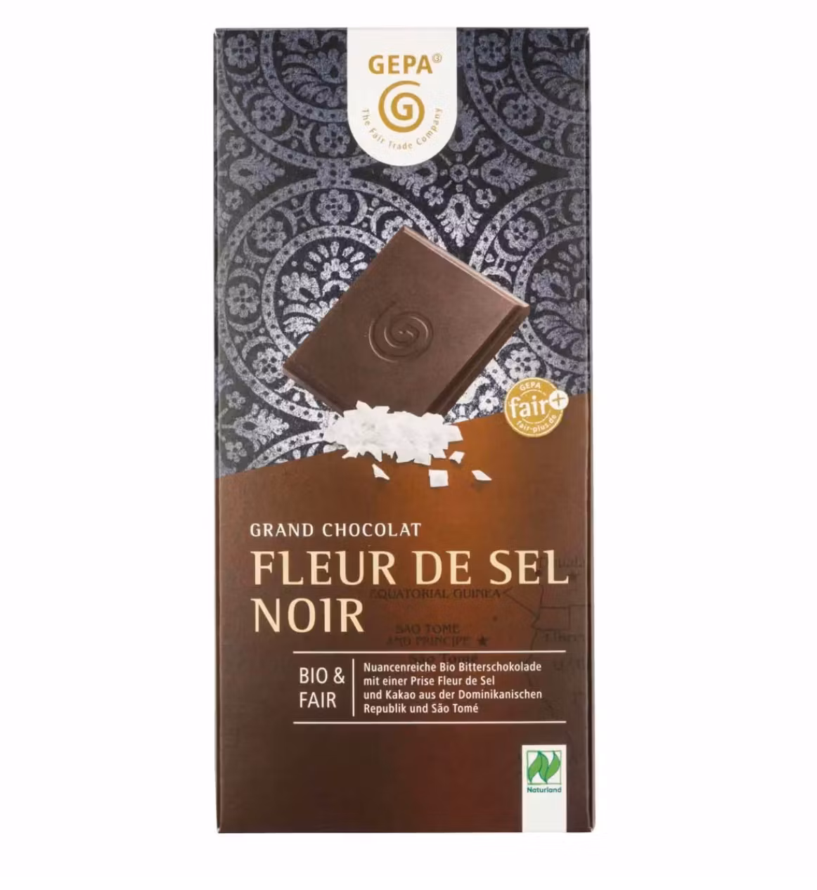 Mörk choklad med pyramidsalt, Grand Fleur de sel Noir, ekologisk, Fairtrade.